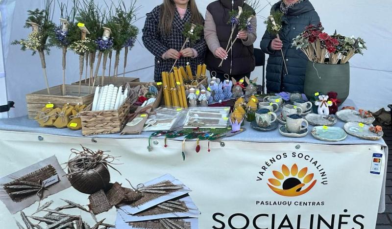 Socialinių dirbtuvių gaminiai pavasario mugėje